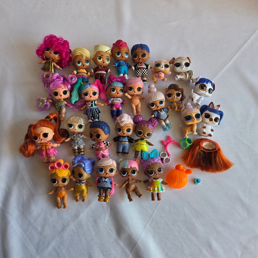 LOL Surprise Doll and Pet Huge Lot 20+ Pieces Dolls Pets Accessories Glitter